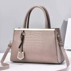 Women Hand Bags Patent Leather Beige