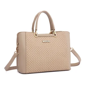 Ladies Luxury Handbags PU Leather Beige