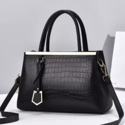 Women Hand Bags Patent Leather Black