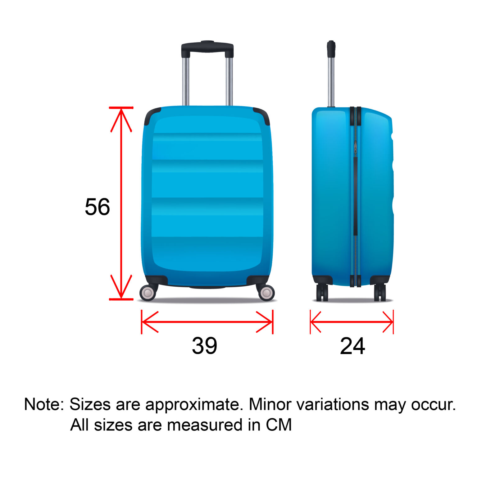 Lightweight PP Travel Luggage Red 10 Kg - Bag.lk