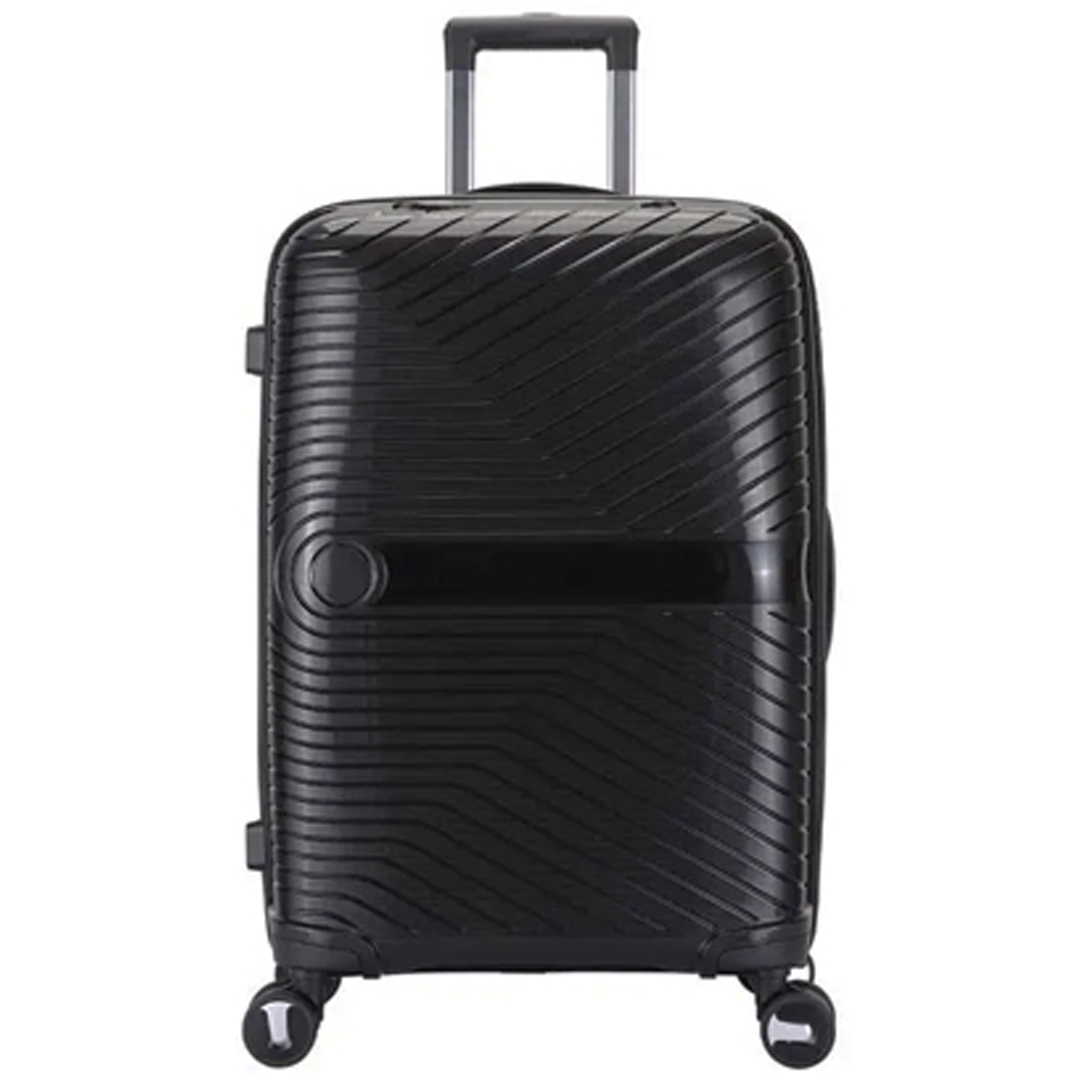 Shiny Stylish Pattern Gloss PP Travel Hand Luggage Dark Grey - Bag.lk