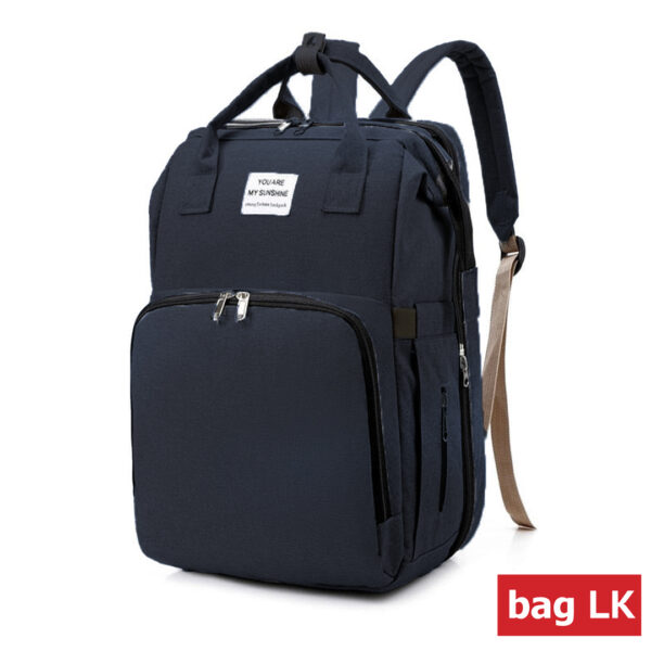 Portable Folding Lightweight Mother Baby Backpack Dark Blue - Bag.lk