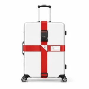 Luggage Strap with Combination Lock Plus Name Tag Red Color | 105003