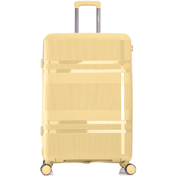 QIAOFEI New PP Travel Luggage Trolley Bag Cream Yellow 35kg