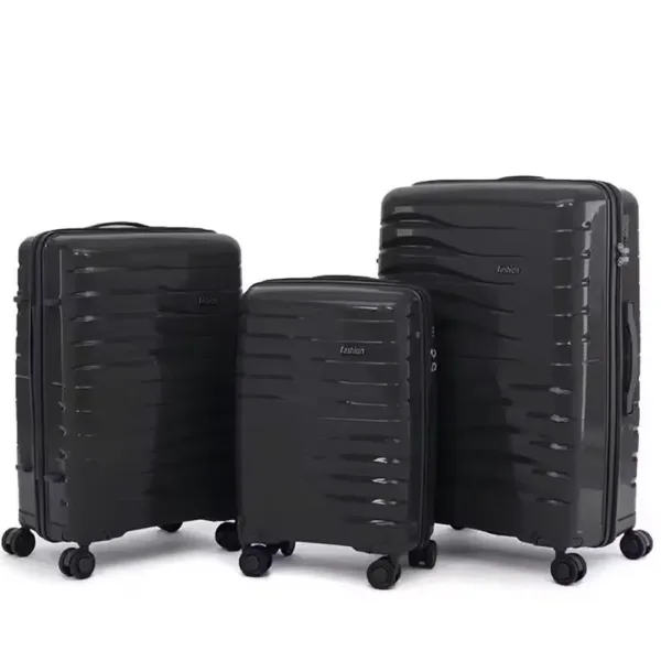 New Fashion PP Material Luggage Full Set Black Color