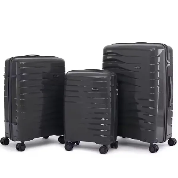 New Fashion PP Material Luggage Full Set Grey Color
