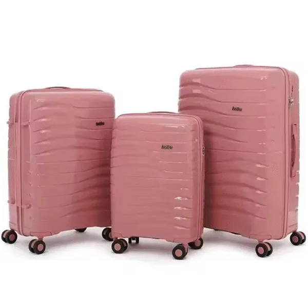 New Fashion PP Material Luggage Full Set Pink Color
