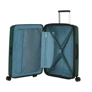 American Tourister AeroStep expandable luggage with 8 wheels and secure locking system