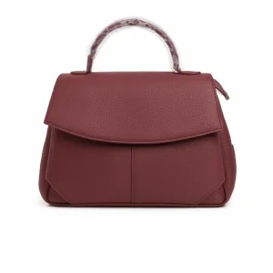 Ladies PU Leather Hand Bag Maroon | 3286 | 502005
