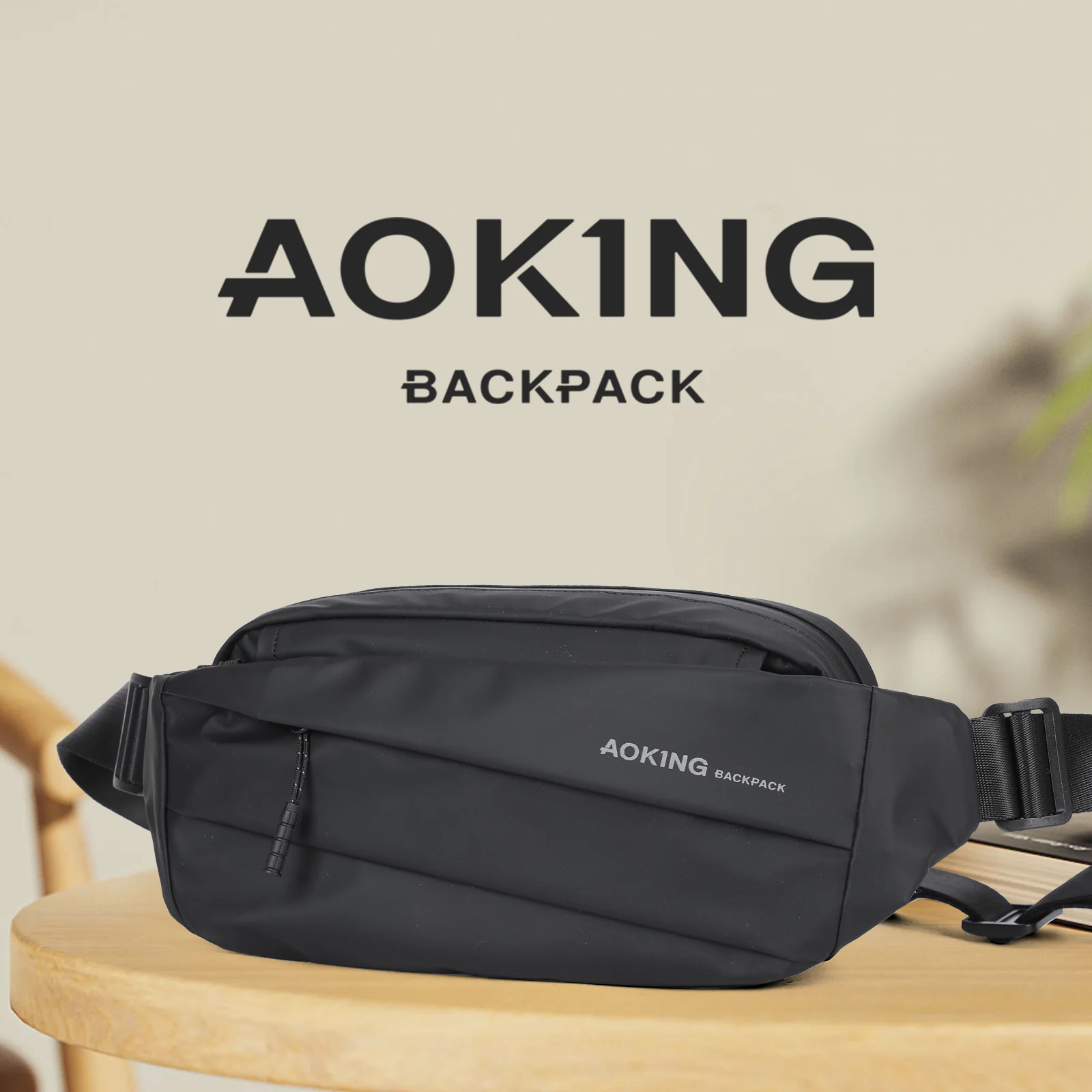 Aoking Chest Shoulder Crossbody Bag Black SY4006-5 | 301005