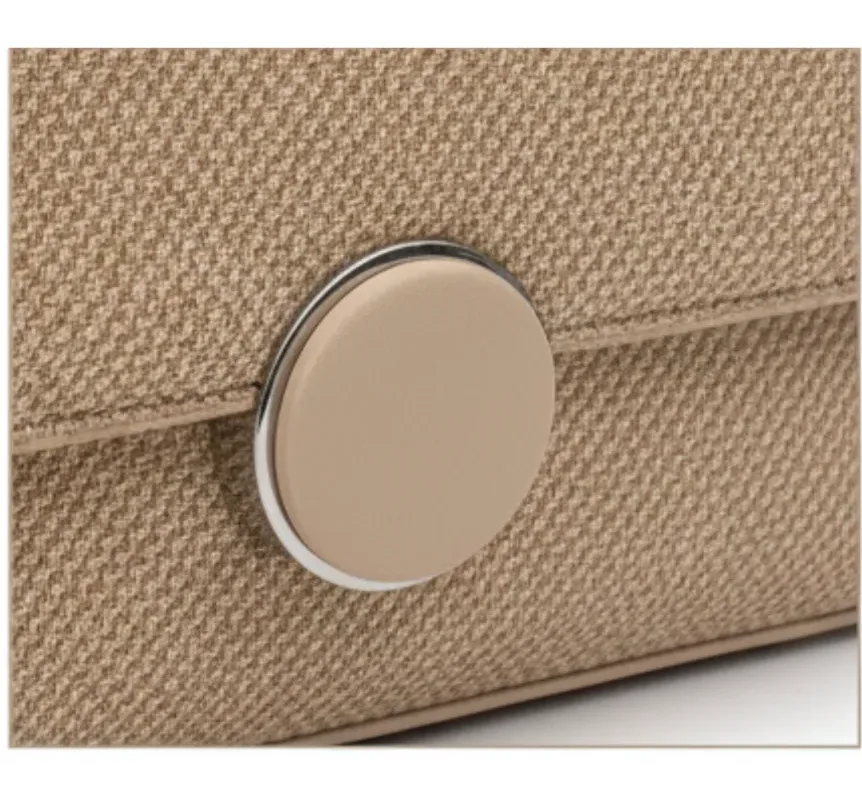 Women’s Textured Flap Handbag with Top Handle Beige | 61072-2 | 501006