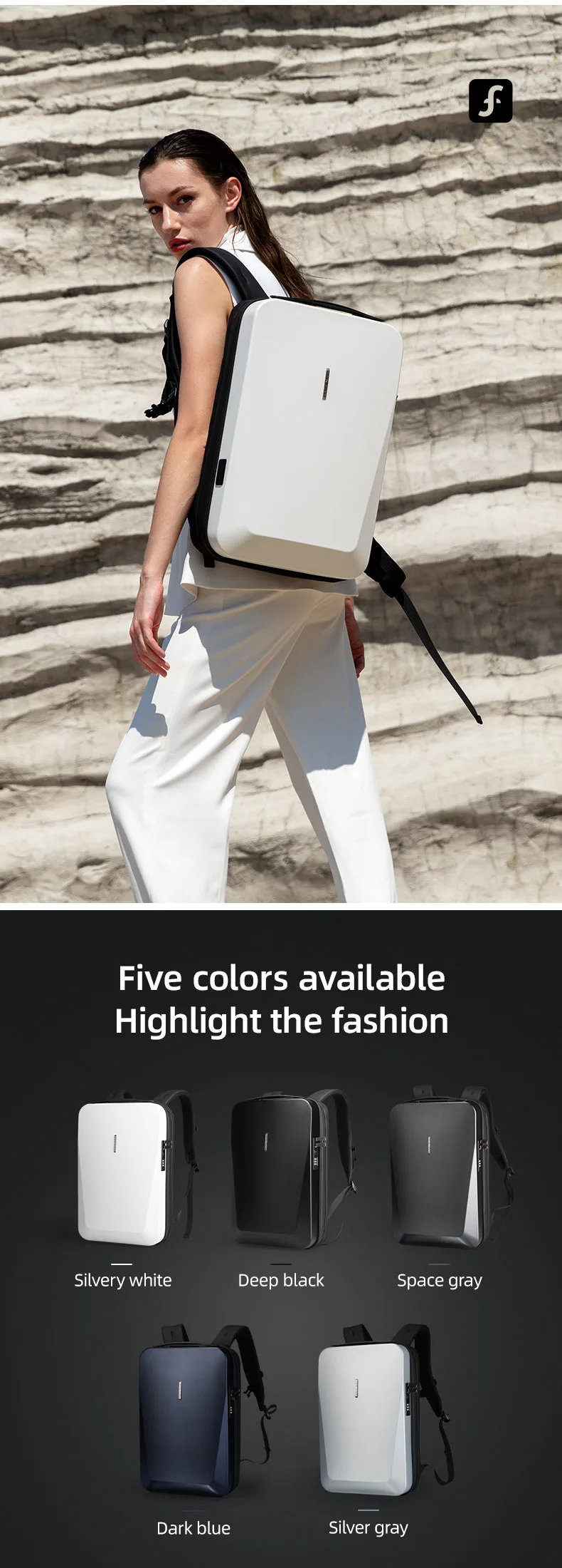 Marl Ryden Laptop Backpack Deep Black F MR7612 00 | 201099