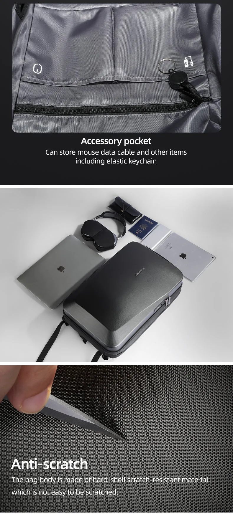 Marl Ryden Laptop Backpack Deep Black F MR7612 00 | 201099