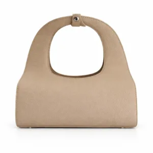 Women’s PU Leather Structured Top Handle Handbag Cream | 17306 | 501008