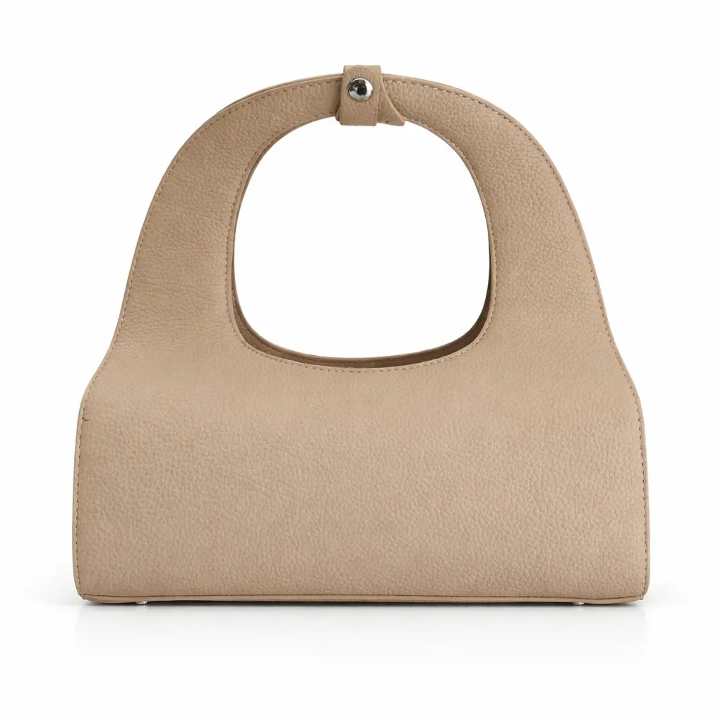 Women’s PU Leather Structured Top Handle Handbag Cream | 17306 | 501008