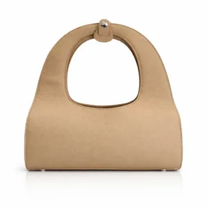 Women’s PU Leather Structured Top Handle Handbag Beige | 17306 | 501008