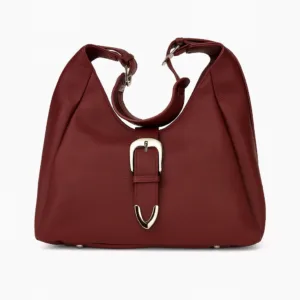 PU Leather Ladies Hand Bag Maroon 3088 501011