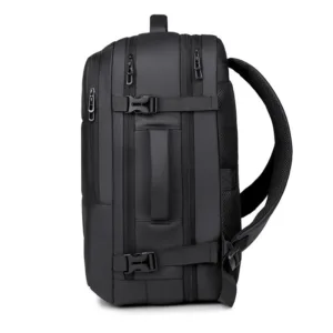 Large Capacity Multifunctional Oxford Backpack with USB Port Expandable Waterproof Outdoor Tourism Leisure Travel Bag | Black | 8039 | 201112