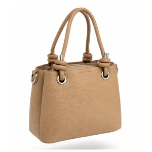 Elegant Pebbled Leather Mini Tote Handbag Brown 846-9 | 501012